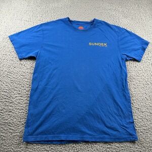 SUNDEK Mens Logo T Shirt‎ Size Medium Blue Tee Short Sleeve